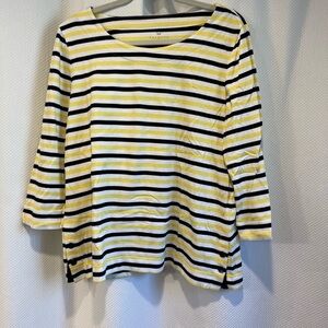 Talbots size L striped shirt, 3/4 sleeves